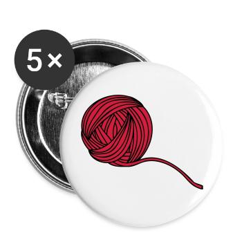 Comic Wollball Illustration - Lot de 5 grands badges (56 mm) - blanc - Devant