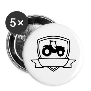 Tracteur Banner Shield - Lot de 5 grands badges (56 mm) - blanc - Devant