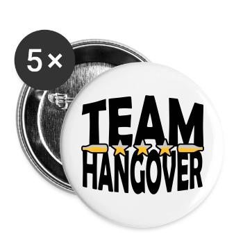 Bierflaschen Team Hangover - Buttons groß 56 mm (5er Pack) - Weiß - Vorne