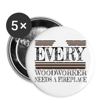 lumberjack lets play carpenter tshirts cool - Buttons large 2.2''/56 mm (5-pack) - white - Front