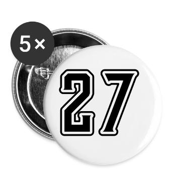 Symbole numérique 27 - Lot de 5 grands badges (56 mm) - blanc - Devant