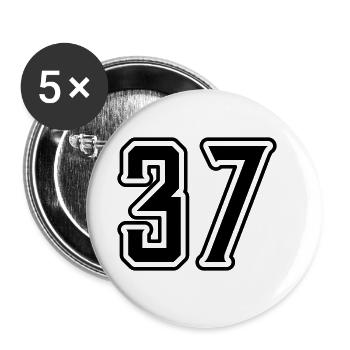 37 number symbol - Buttons large 2.2''/56 mm (5-pack) - white - Front