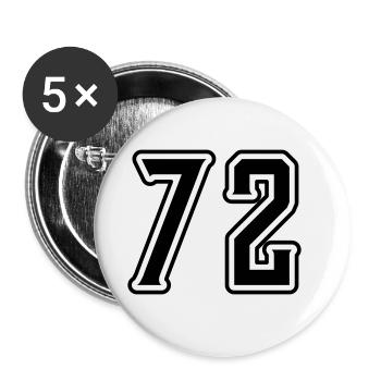 72 number symbol - Buttons large 2.2''/56 mm (5-pack) - white - Front