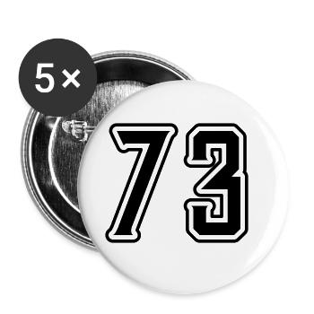 73 Number Symbol - Buttons large 2.2''/56 mm (5-pack) - white - Front