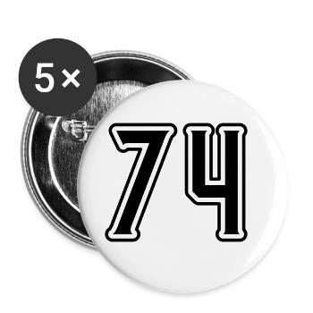 74 number symbol - Buttons large 2.2''/56 mm (5-pack) - white - Front