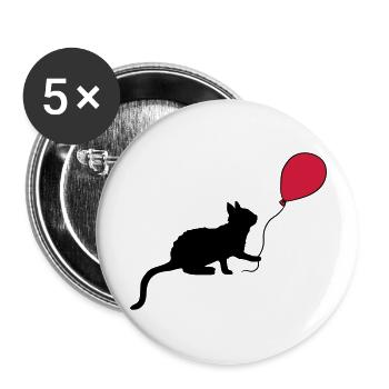 Red Balloon Kitten Plays - Buttons large 2.2''/56 mm (5-pack) - white - Front