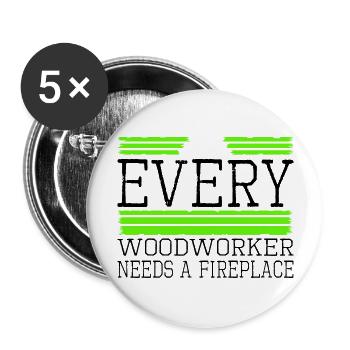 job carpenter plumber happy sayings mason - Buttons large 2.2''/56 mm (5-pack) - white - Front
