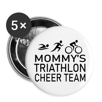 Triathlon Swim Bike Run Marathon - Buttons groß 56 mm (5er Pack) - Weiß - Vorne