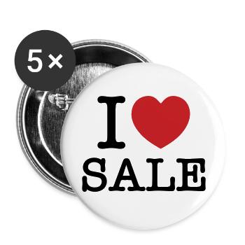 I HEART [LOVE] SALE - Buttons large 2.2''/56 mm (5-pack) - white - Front
