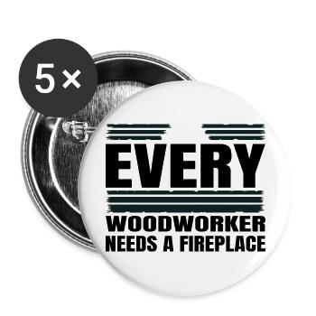 funny craftsmen design carpentry humor axes - Buttons groß 56 mm (5er Pack) - Weiß - Vorne
