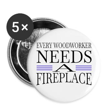 apprentice forest work construction carpenter - Buttons groß 56 mm (5er Pack) - Weiß - Vorne