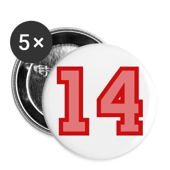 Cool Retro Retrostyle Jersey Number Back Number - Buttons large 2.2''/56 mm (5-pack) - white - Front