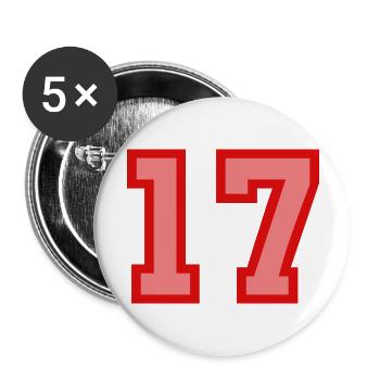 Coole Retro Retrostyle Jersey Nummer Rückennummer - Buttons groß 56 mm (5er Pack) - Weiß - Vorne