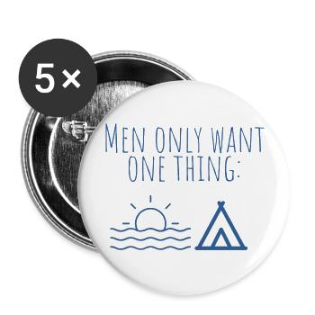 MowoT Zelt am Meer - Buttons groß 56 mm (5er Pack) - Weiß - Vorne