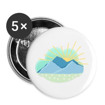 Mountains - Buttons groß 56 mm (5er Pack) - Weiß - Vorne