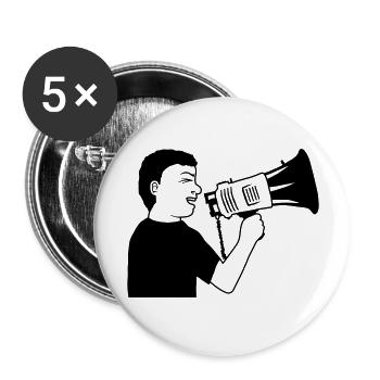 Man angry demonstration megaphone - Buttons large 2.2''/56 mm (5-pack) - white - Front