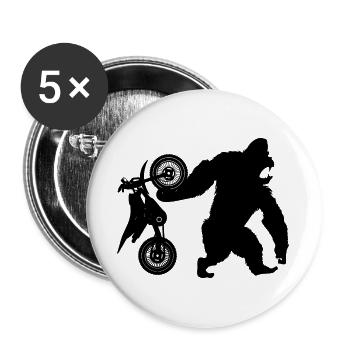 Dirt Bike - Buttons large 2.2''/56 mm (5-pack) - white - Front