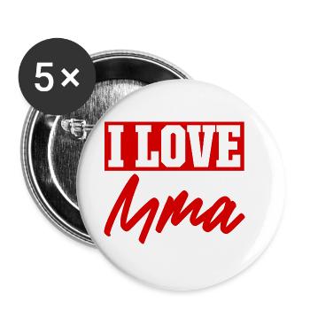 Ich liebe Mma - Buttons groß 56 mm (5er Pack) - Weiß - Vorne