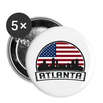 Atlanta Skyline - Buttons groß 56 mm (5er Pack) - Weiß - Vorne