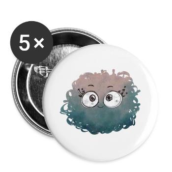 Little Pelota Monster n°1 - Buttons large 2.2''/56 mm (5-pack) - white - Front