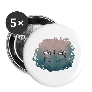 Petit Monstre pelote n°9 - Lot de 5 grands badges (56 mm) - blanc - Devant