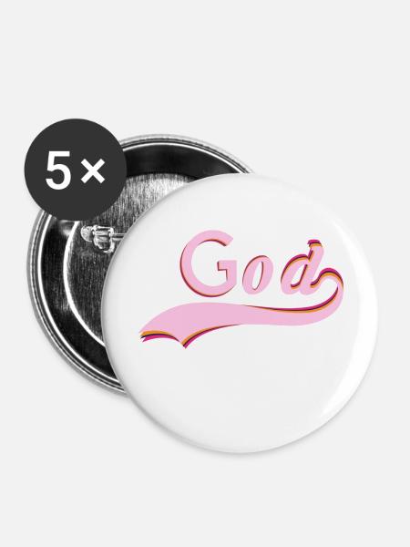 Gott wird siegen - Buttons groß 56 mm (5er Pack) - Weiß