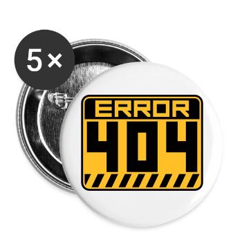 Error 404 Shield Warning - Buttons large 2.2''/56 mm (5-pack) - white - Front