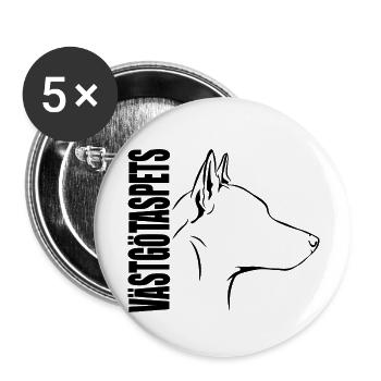 VÄSTGÖTASPETS Profil Chiens Wilsigns - Lot de 5 grands badges (56 mm) - blanc - Devant