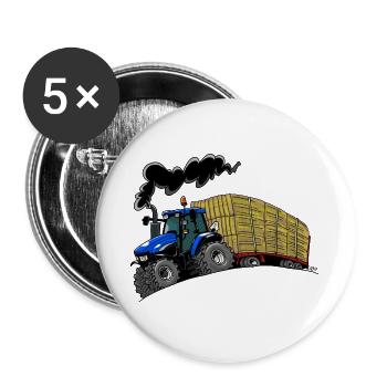 Panier BlueTractor TM120 - Lot de 5 grands badges (56 mm) - blanc - Devant