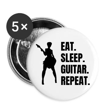 Gitarrist Musik Gitarristin Band Gitarre Musiker - Buttons groß 56 mm (5er Pack) - Weiß - Vorne