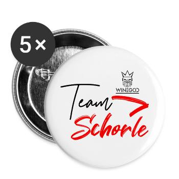 Winegod lustiger Spruch Team Schorle - Buttons groß 56 mm (5er Pack) - Weiß - Vorne
