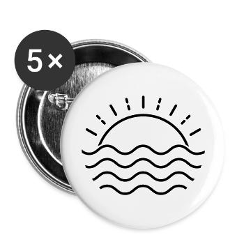 Summer Sunset Sea - Buttons large 2.2''/56 mm (5-pack) - white - Front