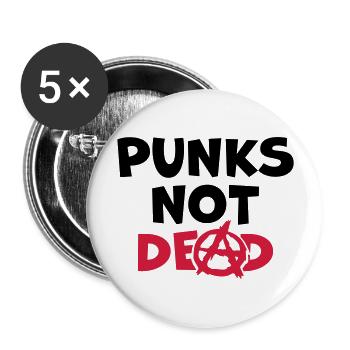 Quote punks not dead - Buttons large 2.2''/56 mm (5-pack) - white - Front