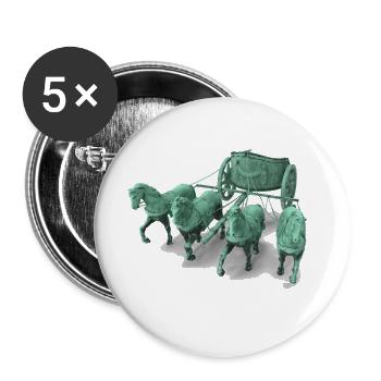 Streitwagen Statue 3D - Quadriga Chariot Statue - Buttons groß 56 mm (5er Pack) - Weiß - Vorne