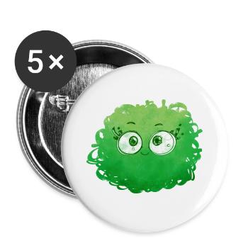 Little Pelota Monster n°1 – green - Buttons large 2.2''/56 mm (5-pack) - white - Front