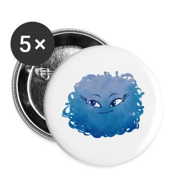 Little Pelota Monster n°7 – blue - Buttons large 2.2''/56 mm (5-pack) - white - Front