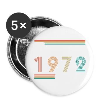 Vintage 1972 Originalteile Geburtstagsgeschenk - Buttons groß 56 mm (5er Pack) - Weiß - Vorne
