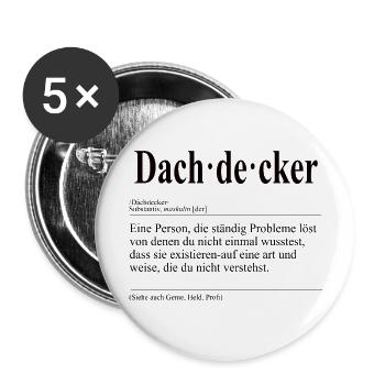 Dachdecker Lustige Berufs Definition - Buttons groß 56 mm (5er Pack) - Weiß - Vorne