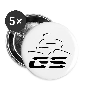 Logo GS-Fahrer Nr. 5 | black - Buttons groß 56 mm (5er Pack) - Weiß - Vorne