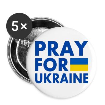 Ukraine - Buttons groß 56 mm (5er Pack) - Weiß - Vorne
