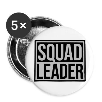 Schild Squad Leader Design - Buttons groß 56 mm (5er Pack) - Weiß - Vorne