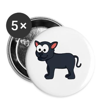 Panther Comic Animal - Lot de 5 grands badges (56 mm) - blanc - Devant