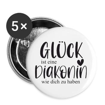 Diakonin Ehrenamt Kirche Pfarrer Glaube Geschenk - Buttons groß 56 mm (5er Pack) - Weiß - Vorne