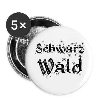 Schwarzwald | Gebirge | Wandern | Urlaub - Buttons groß 56 mm (5er Pack) - Weiß - Vorne