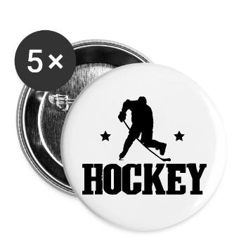 Hockey - Buttons groß 56 mm (5er Pack) - Weiß - Vorne