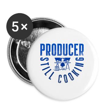 Producer Still Cooking Music Design - Buttons large 2.2''/56 mm (5-pack) - white - Front