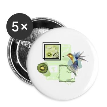 Photos esthétiques vertes chemises à capuche etc doux - Lot de 5 grands badges (56 mm) - blanc - Devant