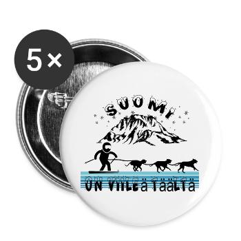 Finnland Fun Sport - Buttons groß 56 mm (5er Pack) - Weiß - Vorne
