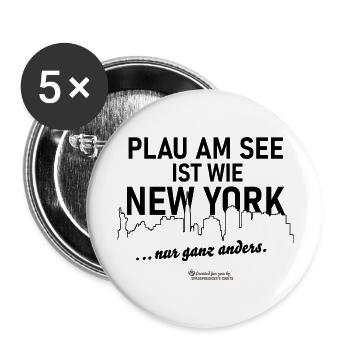Plau am See - Buttons groß 56 mm (5er Pack) - Weiß - Vorne