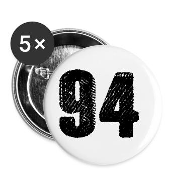 Maillot à 94 numéros - Lot de 5 grands badges (56 mm) - blanc - Devant